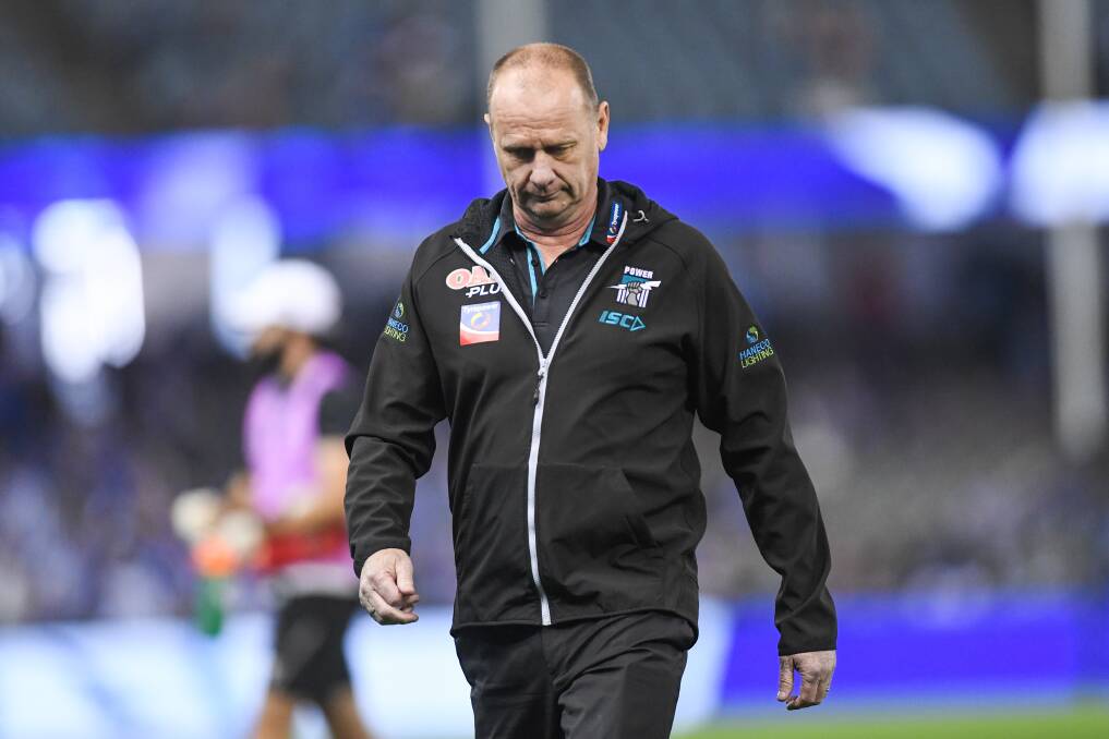 SIGN HIM UP: Port Adelaide coach Ken Hinkley has all but secured a finals berth in 2020. Picture: Morgan Hancock 