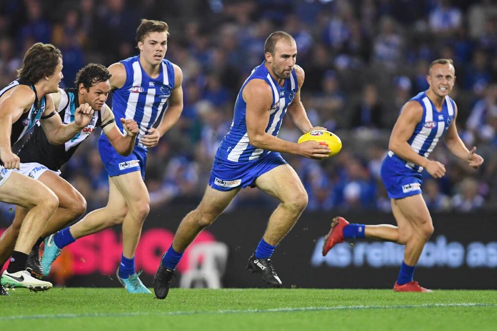 TOUGH YEAR: Cobden and Timboon Demons export Ben Cunnington, now of North Melbourne, claimed his second Syd Barker Medal on Friday. Picture: Morgan Hancock .