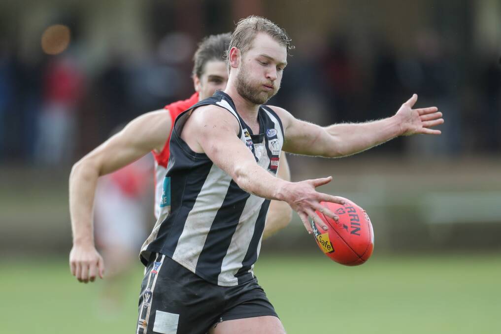 Star Magpie: Camperdown reigning  best and fairest Jack Williams in action during the 2018 season. Picture: Morgan Hancock .