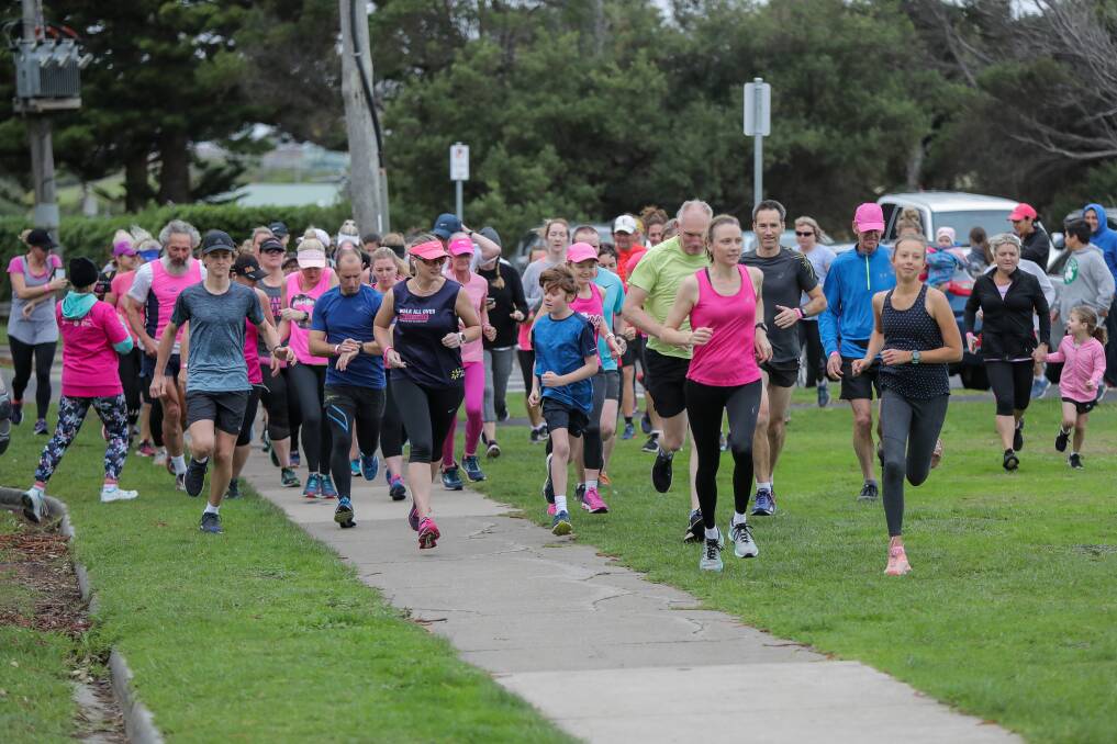 Breast cancer fundraiser: The running leg of the classic underway last year. Picture: Morgan Hancock