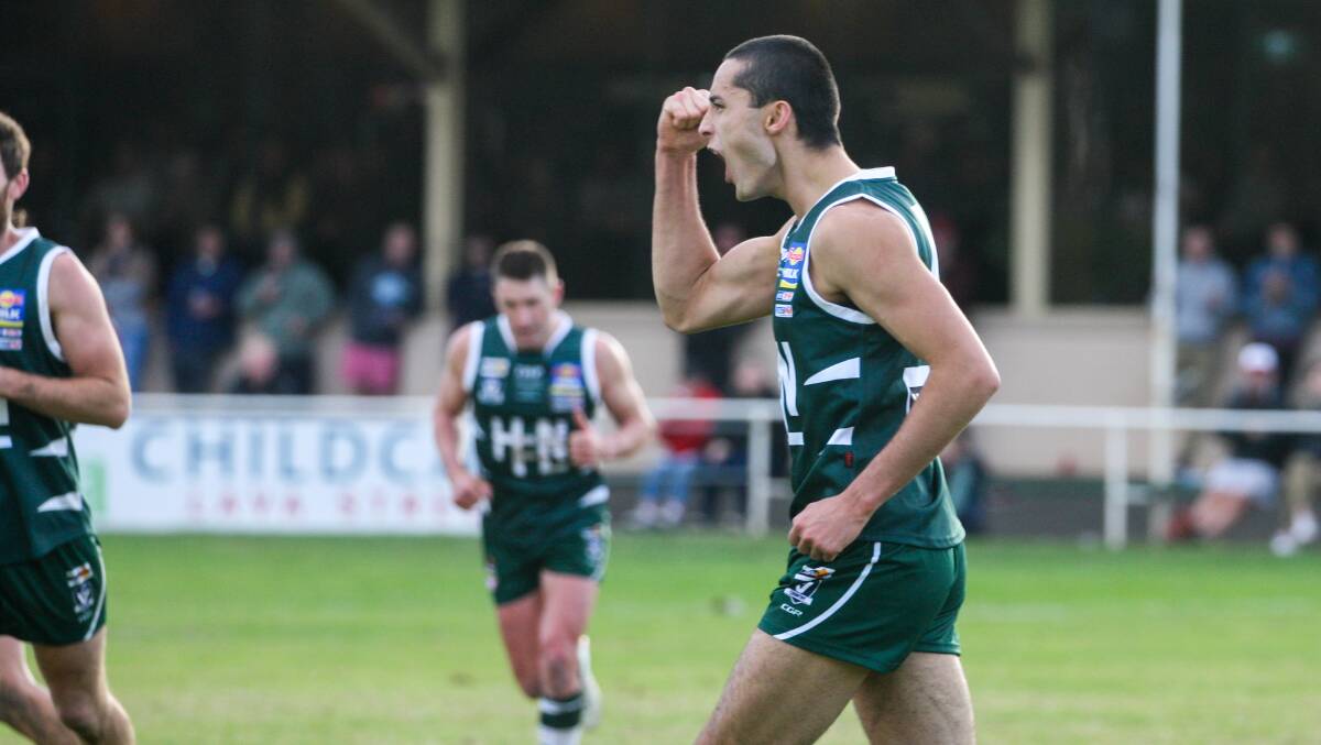 Hampden and Koroit forward Jarrod Korewha has been selected alongside South Warrnambool forward Shannon Beks, Port Fairy’s Kaine Mercovich and Camperdown’s Jack Williams in the Vic Country’s initial AFL Victoria Community Championships squads. Picture: Rob Gunstone