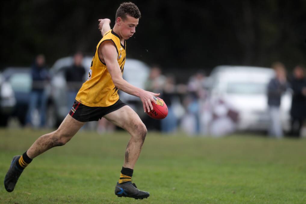 BIG MOMENT: Penshurst footballer Josh Rentsch, pictured playing representative football for Mininera and District in 2018, will make his NAB League debut for GWV Rebels on Sunday. Picture: Rob Gunstone 
