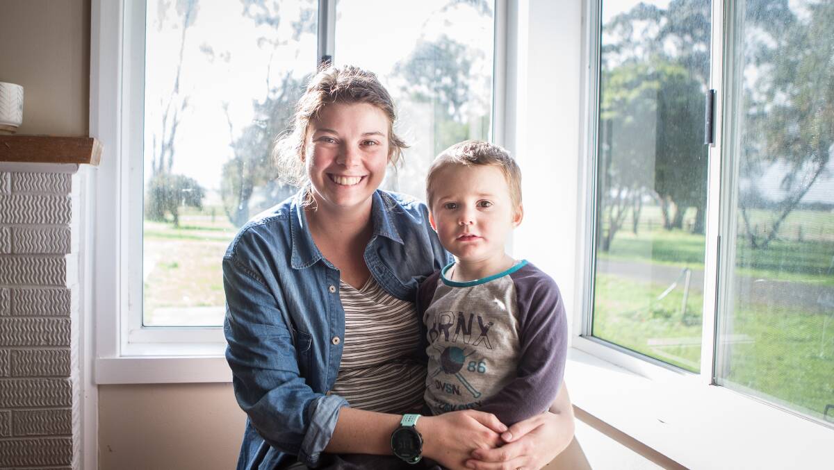 Hope: Emily Marney with her son Angus when he was 2, who suffers from severe food allergies. Picture: Christine Ansorge