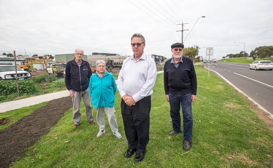 Concern: Dennington Community Association members David Kelson, Bev Conn, John Harris and Graham Conn at the site of the new petrol station. Picture: Christine Ansorge