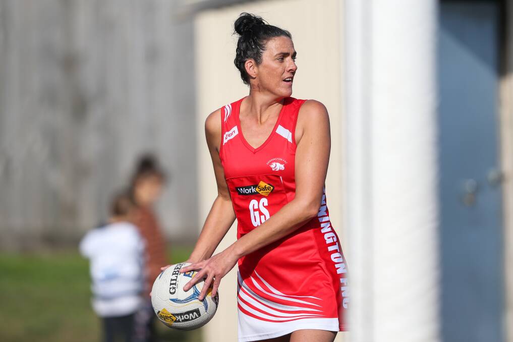 Dogs legend: Dennington goal shooter Lani Keane is ready to take on Merrivale in Saturday's qualifying final. Picture: Morgan Hancock.