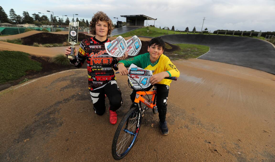 HOME-TOWN ADVANTAGE: Warrnambool BMX Club riders Ethan Dowd and Darcy Stokes will compete at their club's classic on Sunday. Picture: Rob Gunstone