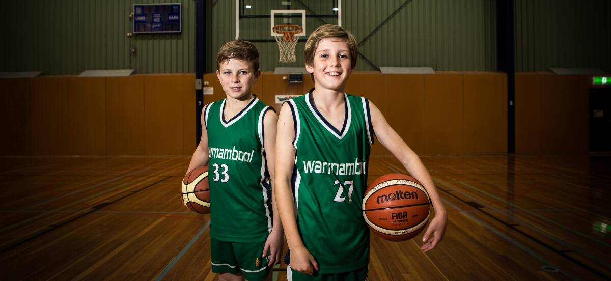 Warrnambool Seahawks' Connor Byrne, 13 and Sam Marris, 11, competed at the National Junior Classic. Picture: Christine Ansorge