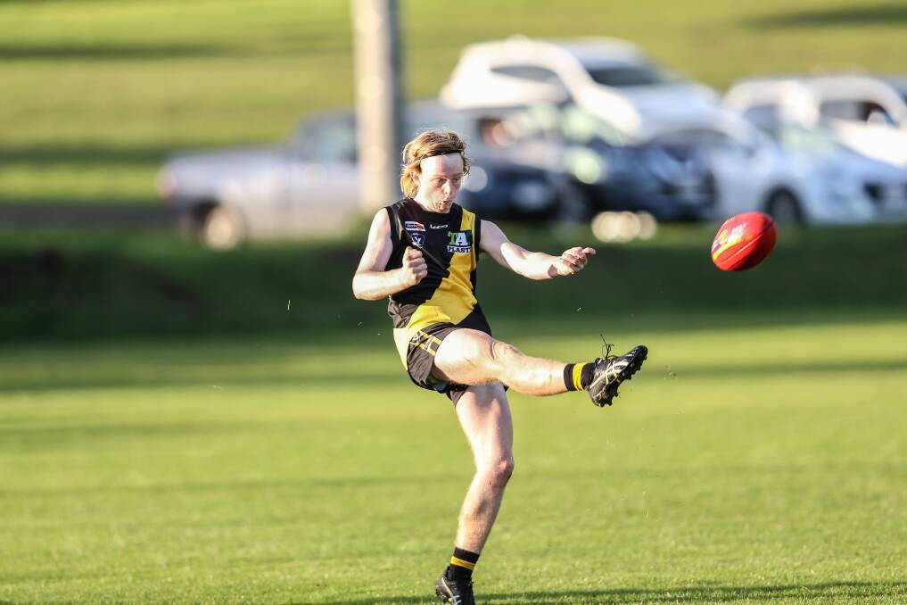 Kicking on: Merrivale's Tate Porter is one young Tiger who continues to take his own game to a new level each week. Picture: Christine Ansorge