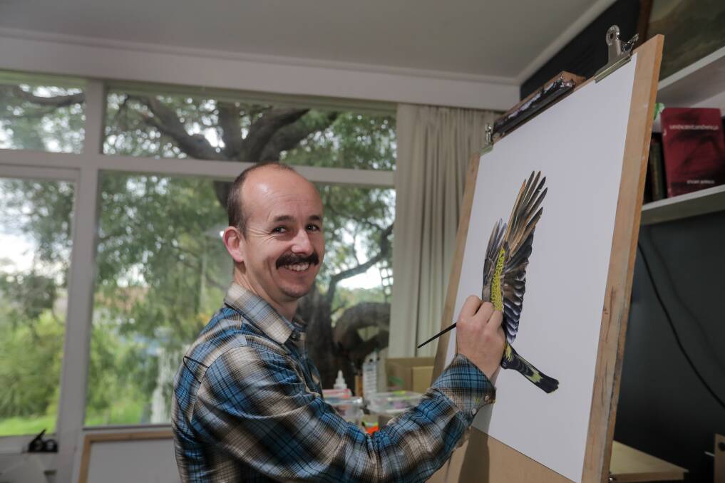 LOOKING FOR GREAT SUGGESTIONS: Warrnambool artist Jimmi Buscombe is asking the public to submit their ideas for a project he is undertaking with his wife Sheridan. Picture: Rob Gunstone