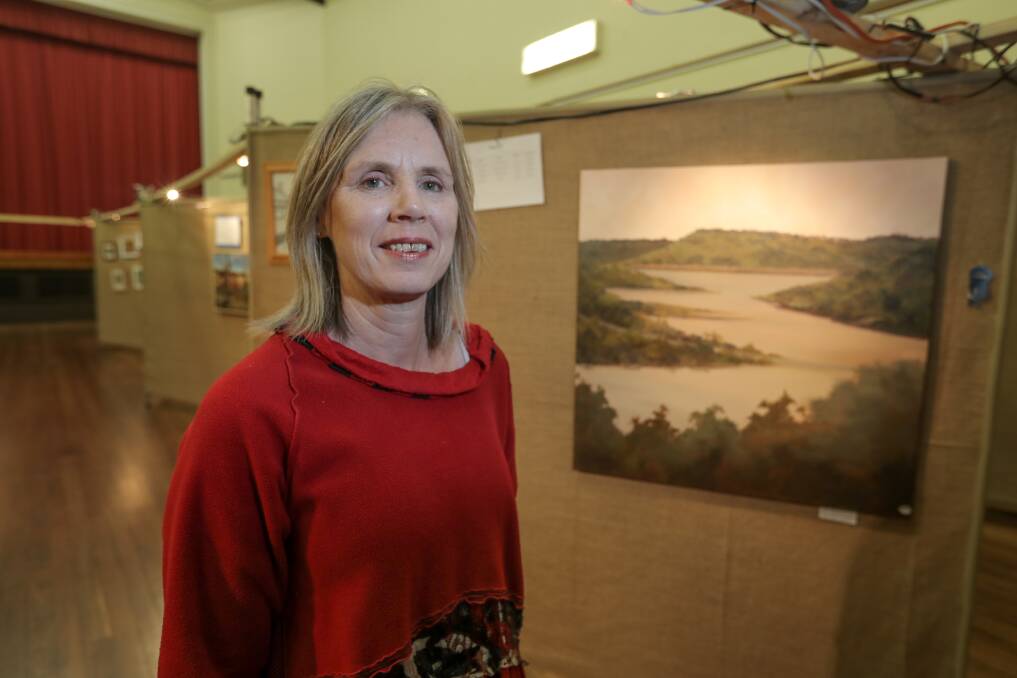 DELIGHTED: Warrnambool's Judy Rauert was the winner of the local landmark award at the Koroit Lions CLub Art Show. Picture: Rob Gunstone