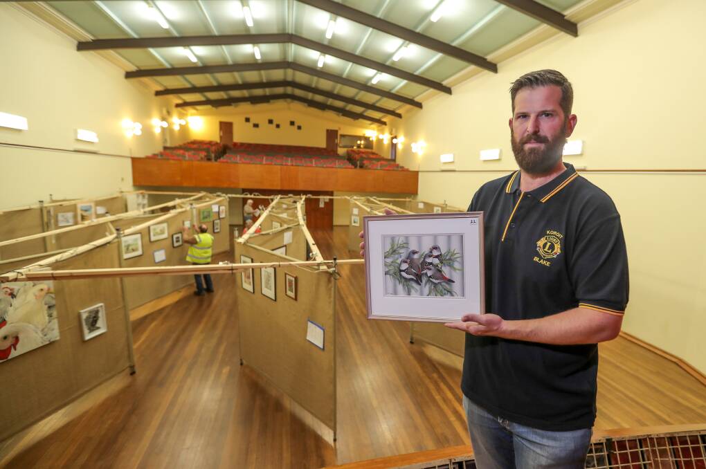 READY: Koroit Lions Club member Blake Allen at the Koroit Theatre, which will be hosting the town's annual art show this weekend. Picture: Rob Gunstone