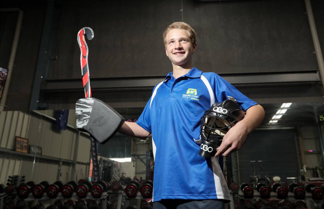 ON THE UP: Warrnambool teenager Callum Bridge is making his mark as a goalkeeper on hockey fields across the state. Picture: Rob Gunstone