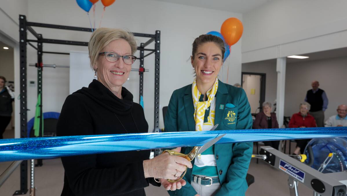 Open: Lyndoch Living chair Kerry Nelson and guest speaker Virginia Moloney cut the ribbon to open the new rehabilitation centre. Pictures: Rob Gunstone
