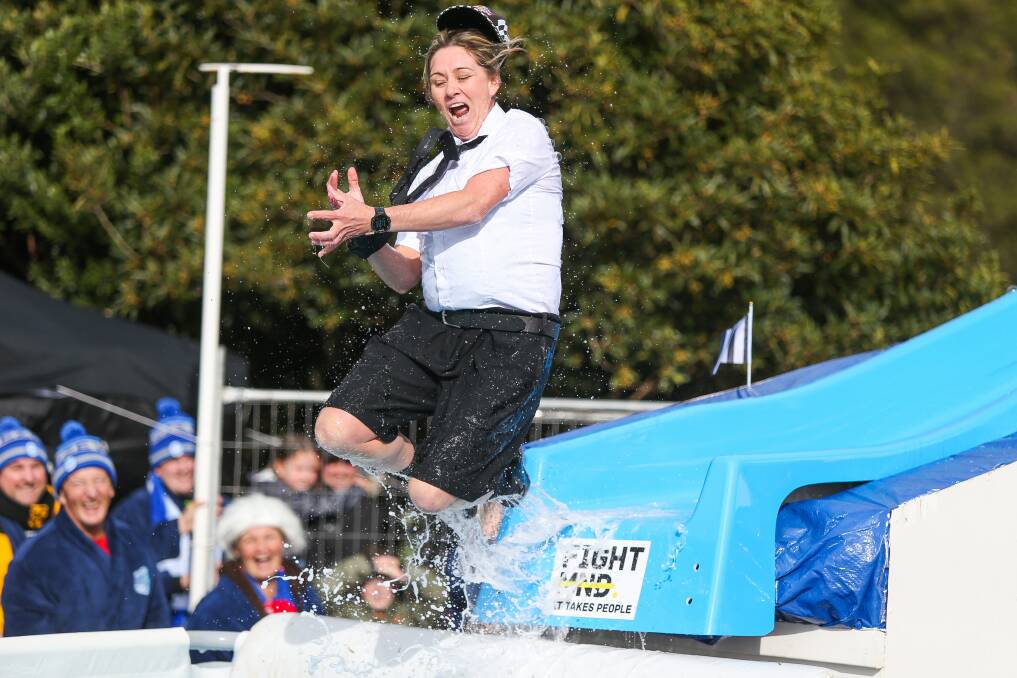 MAKING A SPLASH: Camperdown's Emily Stephens takes part in the 2018 fund-raiser. Picture: Morgan Hancock