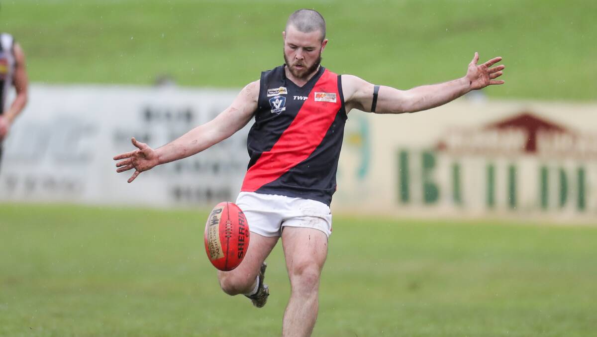RIGHT TO GO: Cobden's Sam Uwland returns from injury for the Bombers' clash against Port Fairy. He is one of five confirmed changes to Adam Courtney's side. Picture: Morgan Hancock 