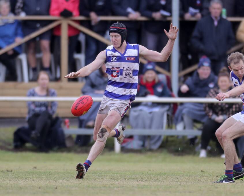 HONOUR: Terang Mortlake's Jordie McKenzie in action for the Bloods. McKenzie won the club best and fairest and will take on a leadership role in 2019. Picture: Rob Gunstone