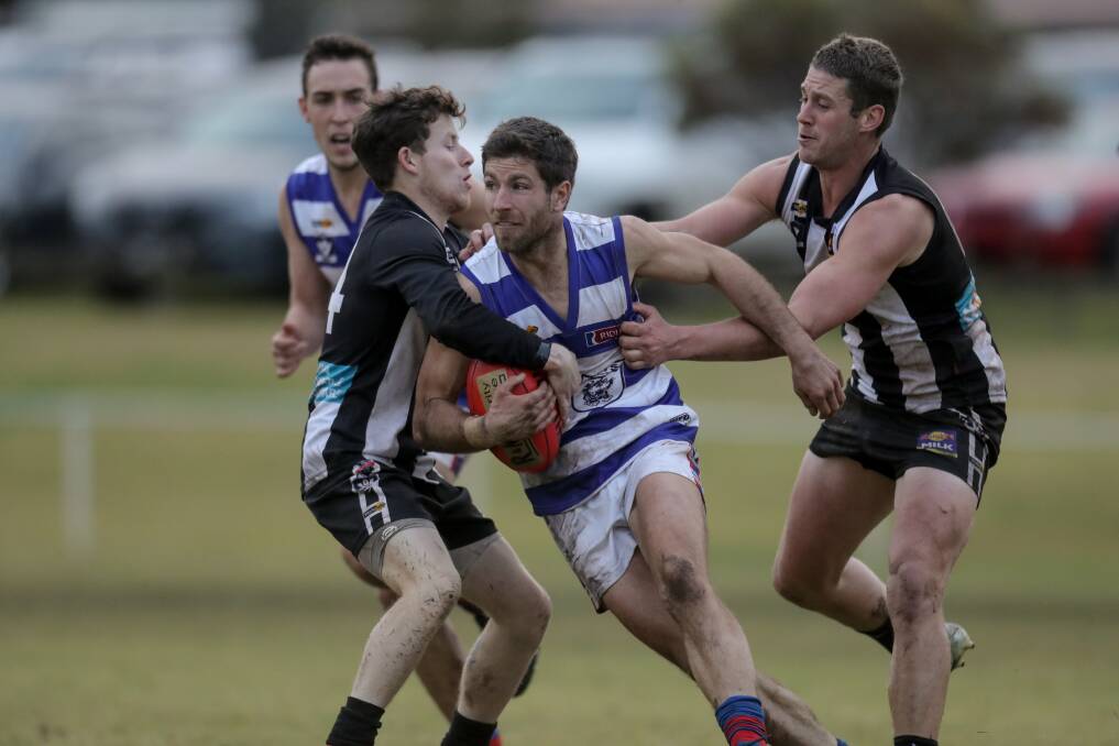 JETTING OFF: Terang Mortlake's Chris Baxter will miss the Bloods' first two games. He flies to America on Thursday for a month-long holiday. Picture: Rob Gunstone
