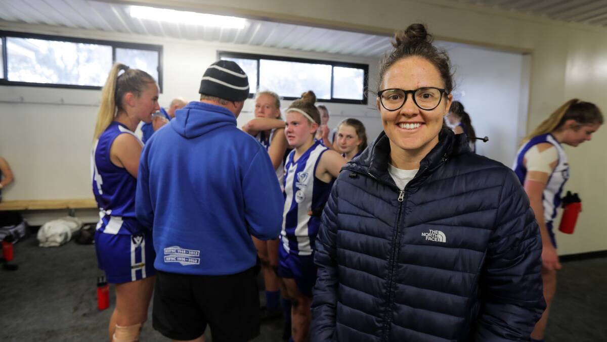 HELPING OUT: North Melbourne's Emma has joined up with other AFL/AFLW players for a new VicHealth initiative. 