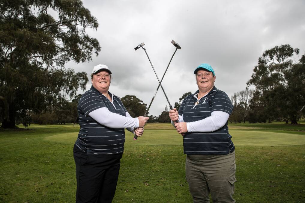 FAMILY TIES: Twin sisters Mandy Dalton and Donna Conheady will face off in the Camperdown Golf Club A grade women's championship on Wednesday. Picture: Christine Ansorge