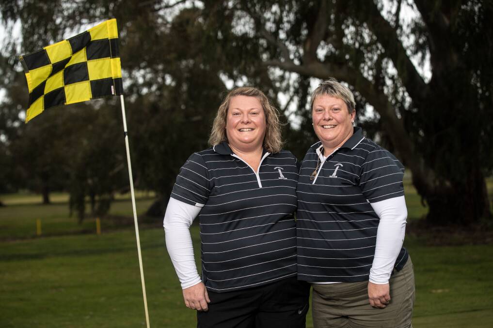 SIBLING PRIDE: Twin sisters Mandy Dalton and Donna Conheady will face off in the Camperdown Golf Club championship. Picture: Christine Ansorge