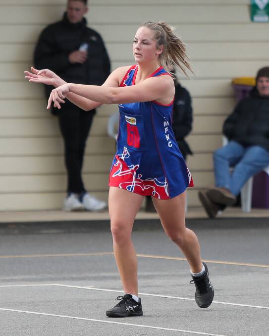 HELPING OUT: Terang Mortlake's Brooke Hoare is one of the Bloods' young core group setting the tone. The Bloods could jump off the bottom of the ladder on Saturday. Picture: Morgan Hancock