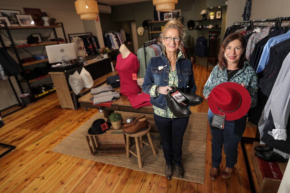 Country style: Dawn Billings with store owner Sue Miller  at the new Southern Country clothing store which opened in Warrnambool's Liebig Street on Monday. Picture: Morgan Hancock
