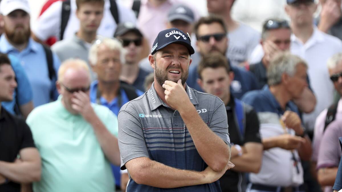 Marc Leishman of Australia prepares to play off the 5th tee during the first round of the British Open Golf Championship in Carnoustie, Scotland, Thursday July 19, 2018. (AP Photo/Peter Morrison)