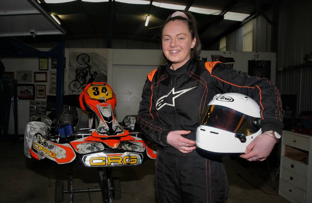 REVVING UP: Warrnambool Kart Club's Sophie Mansbridge is preparing to compete in round four of the Victorian Country Series. Picture: Sean Hardeman