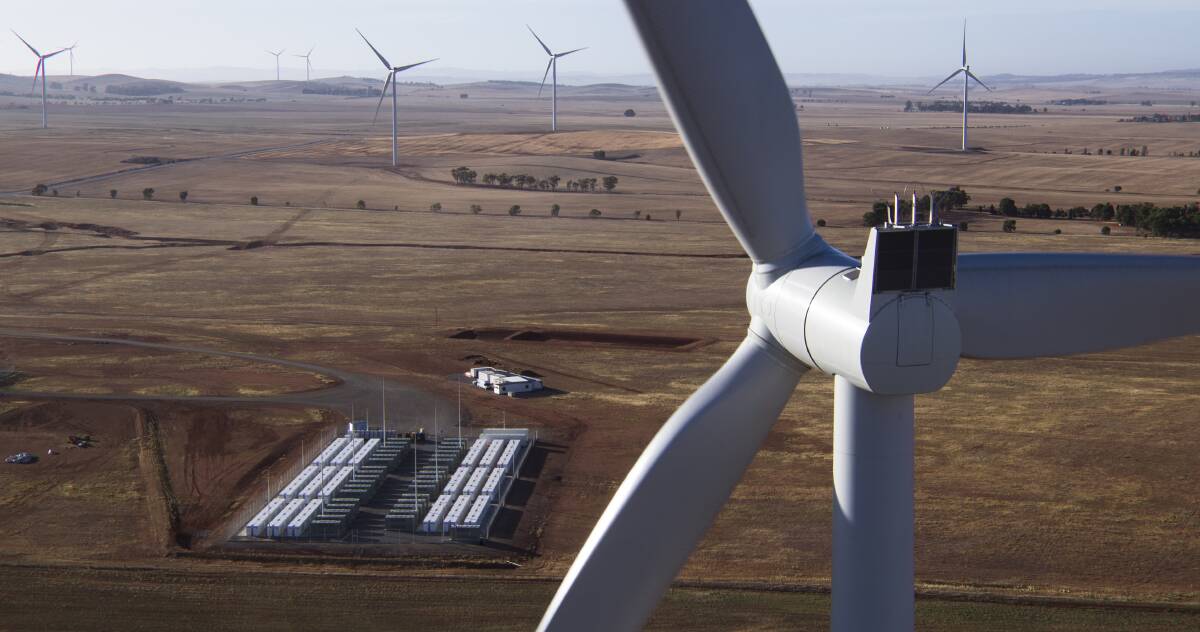 Neoen's Hornsdale wind farm and battery storage facility. The company is planning a $1 billion project between Portland and Nelson.