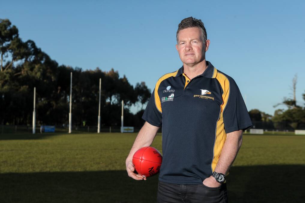 A BIT TOEY: North Warrnambool Eagles new coach Adam Dowie was nervous ahead of his first training session on Monday night. He was pleased with the attendance, which included Geelong-based recruits. Picture: Rob Gunstone