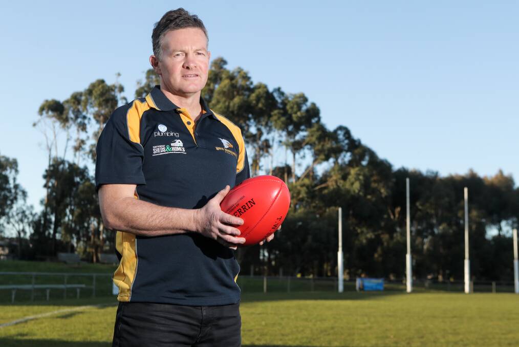 FOLLOW ME: Six-time Hampden league premiership coach Adam Dowie is expected to lift North Warrnambool Eagles back into finals calculations in 2019. Picture: Rob Gunstone