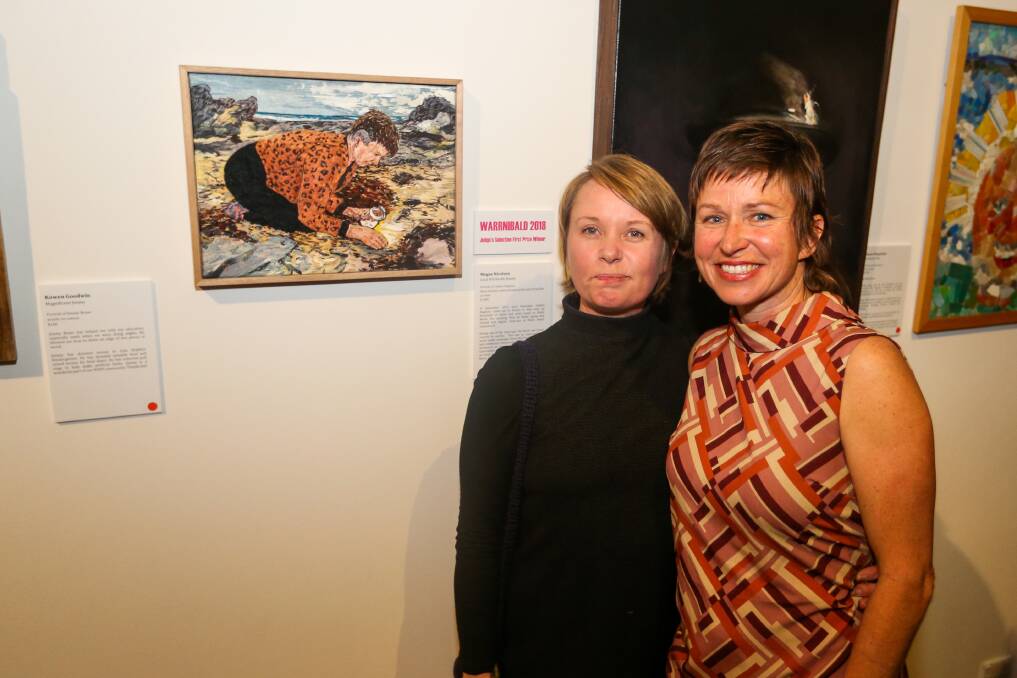 ARTISTIC: Megan Nicolson with Colleen Hughson, the subject of her winning Warrnibald entry. Nicolson will hold a workshop on Saturday. Picture: Morgan Hancock