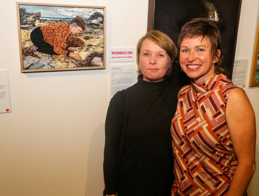 GREAT WORK: Megan Nicolson (right) won the judge's choice for her portrait of Colleen Hughson (left) titled ‘Good Will Nurdle Hunter’. Picture: Morgan Hancock