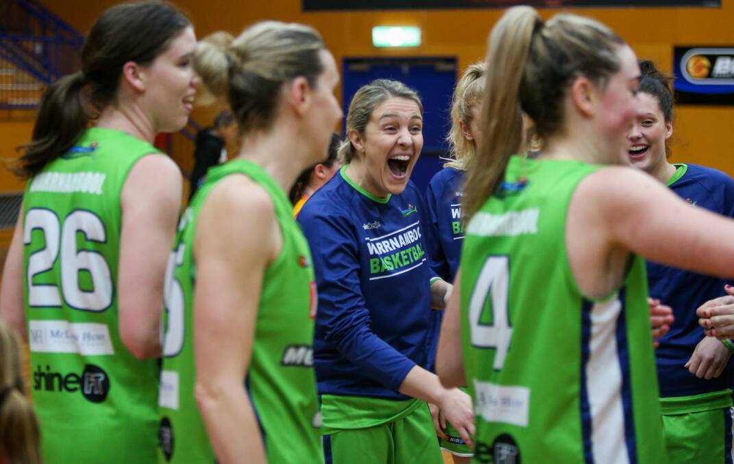 SMILE WHEN YOU'RE WINNING: Warrnambool Mermaids coach Louise Brown has led the club to the division one grand final series - just a season after winning division two. Picture: Morgan Hancock