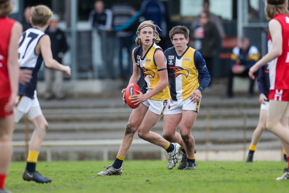 OUT IN SPACE: Jett Bermingham enjoys playing on a wing for North Warrnambool Eagles. Picture: Morgan Hancock .
