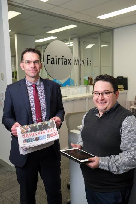 Digital first: The Standard editor Greg Best and local sales manager Daniel Bonham. Digital subscriptions are on the way. Picture: Rob Gunstone