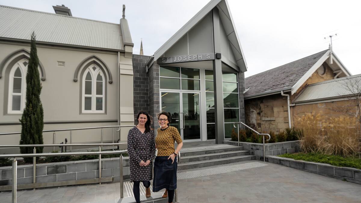 STANDARD, NEWS, DESIGNER AWARDS, 180807. Pictured: Sharon Scanlon and Donna Monaghan picitured at the St Josephs church that they designed. Picture: Morgan Hancock