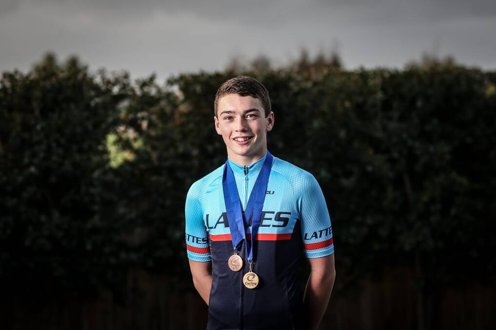 Eddie Worrall won two bronze medals at the Victorian Junior Road Championships. Picture: Christine Ansorge