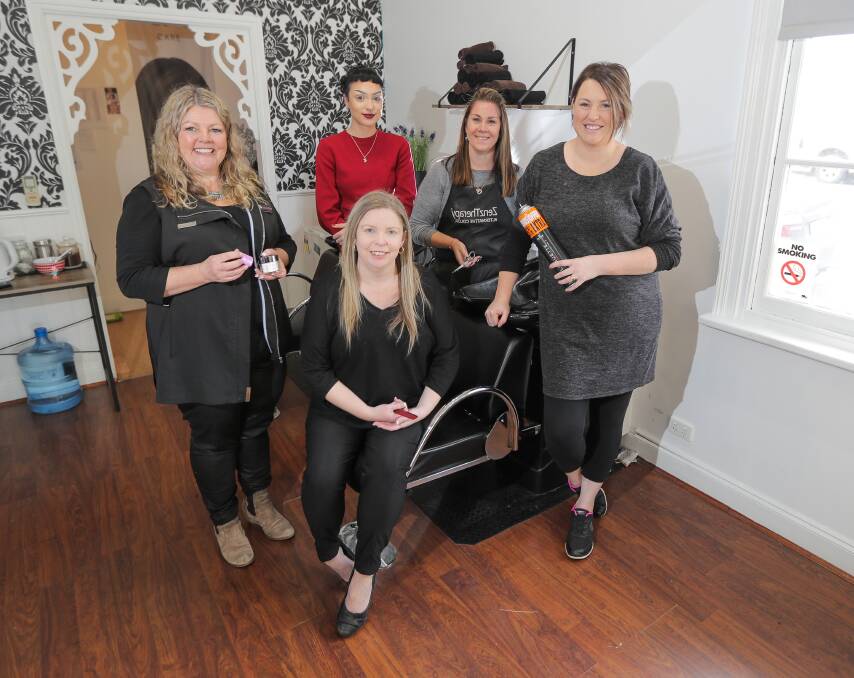 Pampering: Christina Chilton, Georgie Gibb, Melanie Mason, Kyra Crow and Jo Noonan are hosting a fundraiser for Aussie farmers. Picture: Morgan Hancock