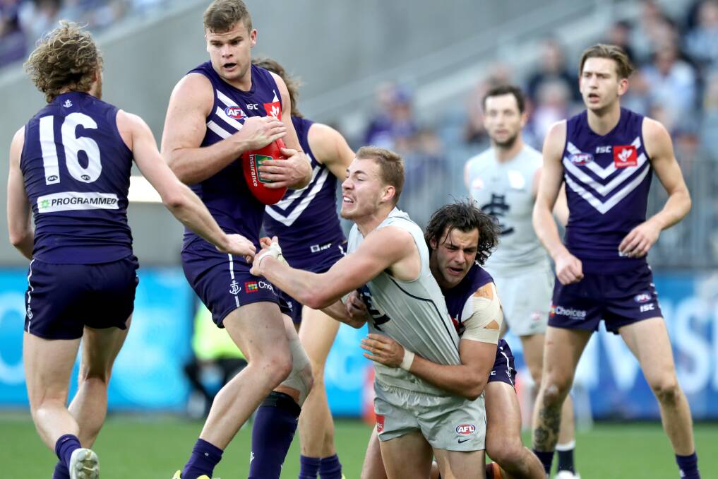 STAYING PUT: Cobden export Sean Darcy has committed to Fremantle until the end of the 2022 AFL season. Picture: AAP 