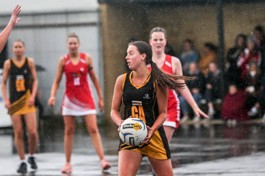 Young gun: Merrivale's Eliza Ljubic in action against Dennington. The side's will meet in a qualifying final on Saturday.