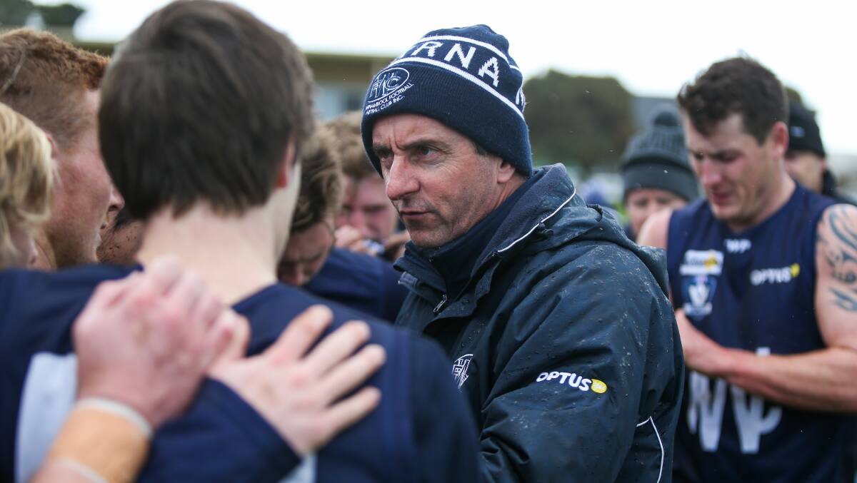 HOLD OFF: Warrnambool coach Matt O'Brien believes the 50-metre rule change should have been tested in the AFL before being passed down to grass-roots level. Picture: Morgan Hancock 