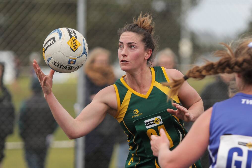 STAND OUT: Old Collegians goal attack Rebecca Kavanagh shot 20 goals in the Warriors' 50-31 victory. Picture: Morgan Hancock .