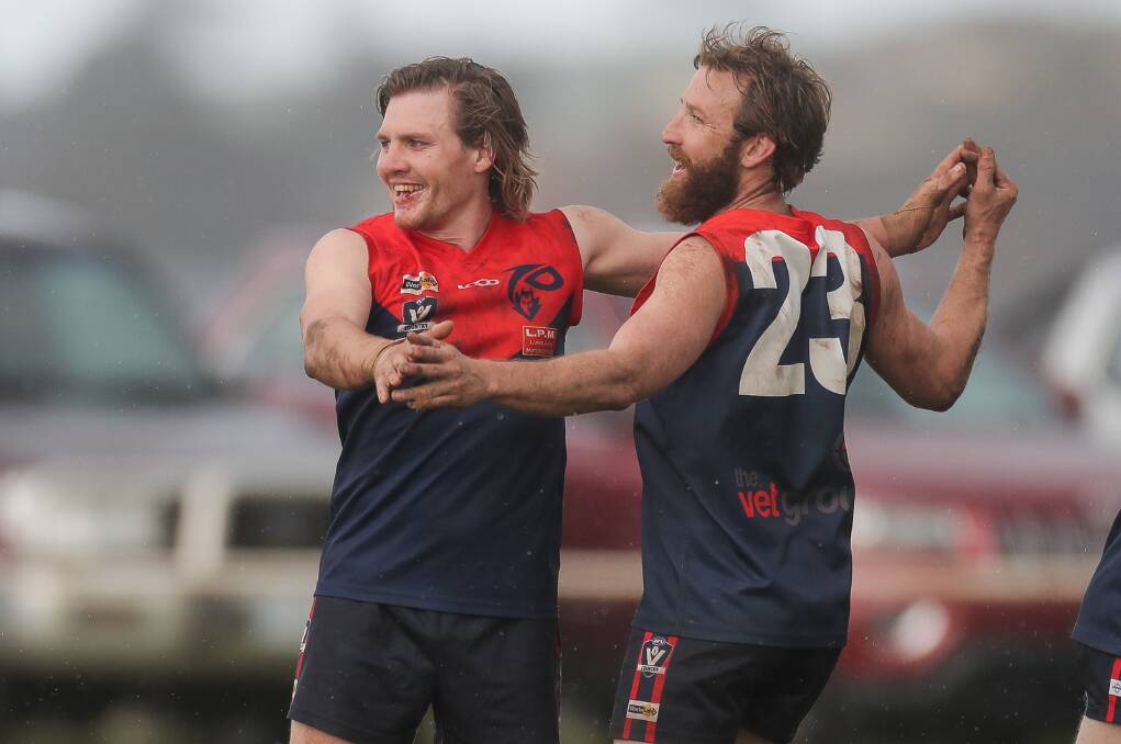 RULED OUT: Timboon Demons pair Andrew Hargreaves (left) and Ben Newey will both miss this week's match against Allansford. Picture: Morgan Hancock 