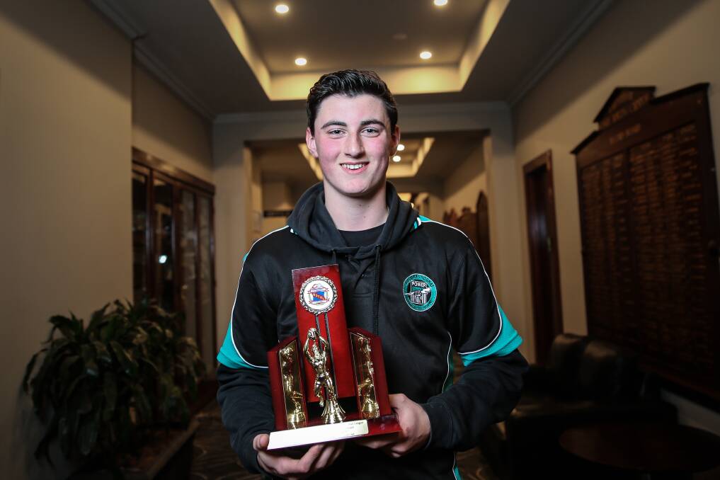 SIDELINED: Kolora-Noorat teenager Sam Kenna, who was the Warrnambool and District league's rising star in 2018, is recovering from a fractured ankle. Picture: Christine Ansorge