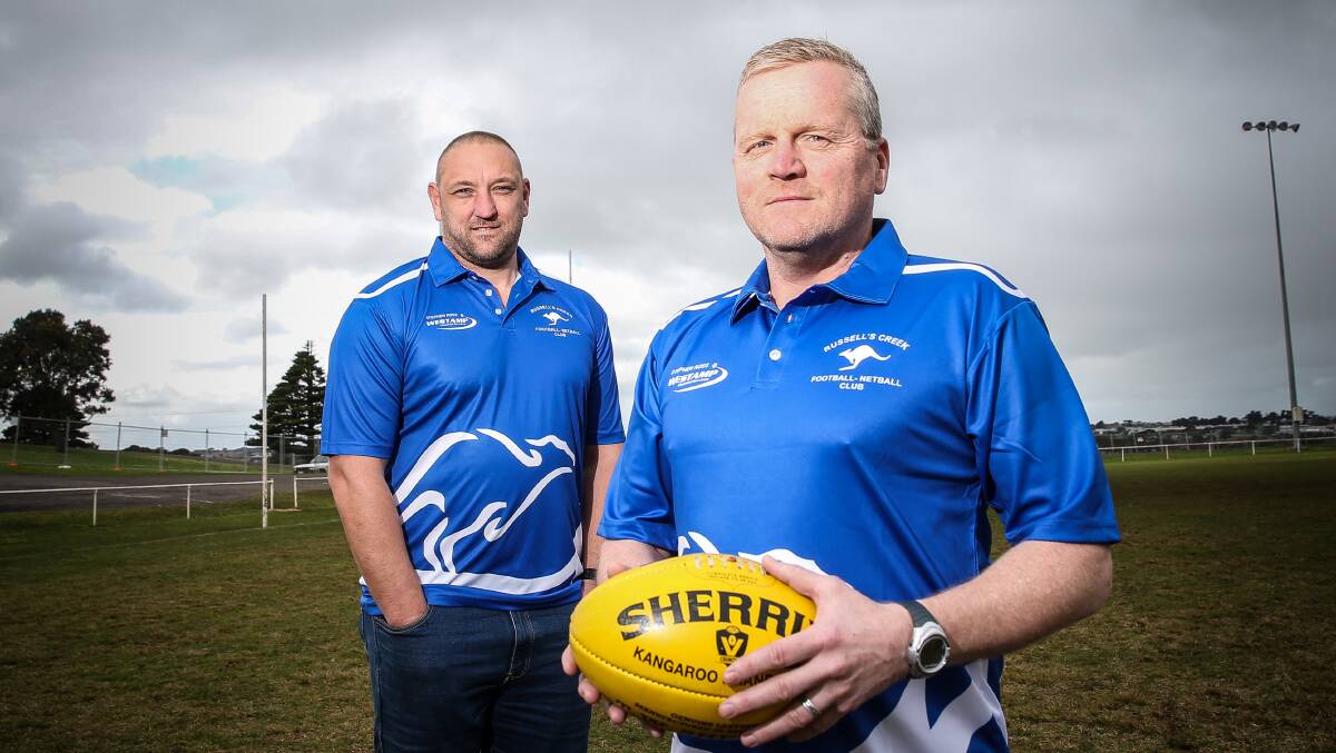 FRESH FACES: New Russells Creek coach Peter Timms (right) has brought in 15 players for season 2019. Picture: Christine Ansorge