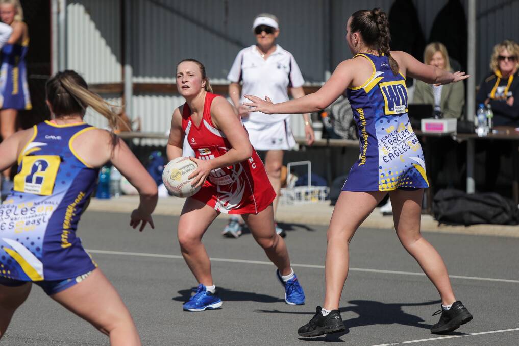 Gun recruit: Ruby Wilson looks up court. She will play with Dennington this season after making the switch from South Warrnambool. Picture: Morgan Hancock.