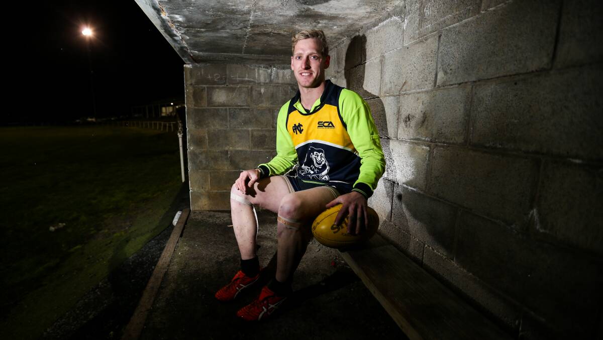 BACK ON HIS FEET: Nirranda's Mitch Couch is eager to hit the field on Warrnambool and District league grand final after receiving burns he sustained in a pre-season work accident. Picture: Morgan Hancock 