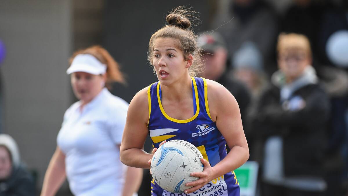 STAR: North Warrnambool Eagles attacker Skye Billings is one player coach Mel Starr is eager to have in her interleague side. Picture: Morgan Hancock .