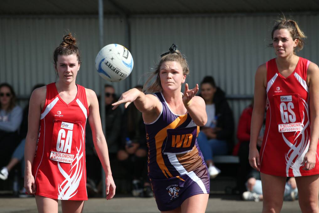 FORWARD FOCUS: Port Fairy's Chelsea McMahon was part of the Seagulls' solid defence against South Warrnambool in the elimination final at Koroit's Victoria Park. Picture: Michael Chambers